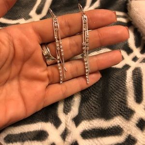 Silver and Sparkle Dangle Earrings